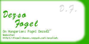 dezso fogel business card